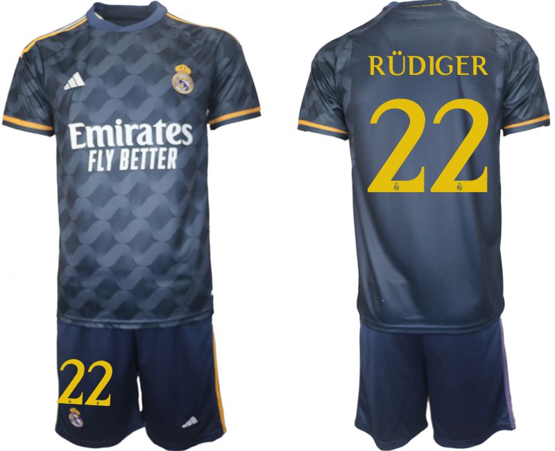 Men 2023-2024 Club Real Madrid away blue 22 Soccer Jersey